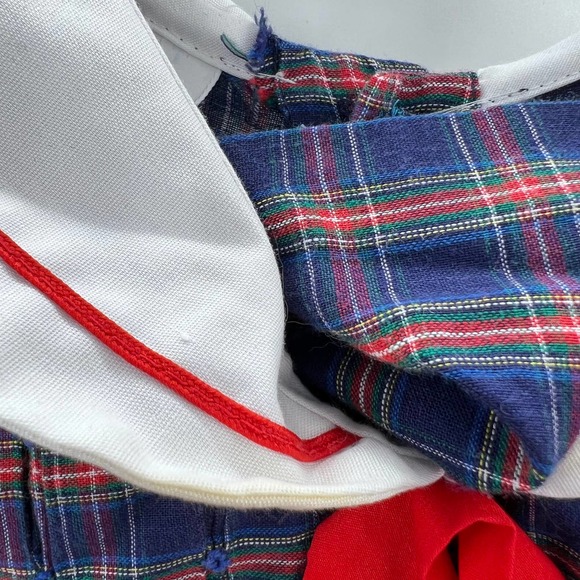 Polly Flinders Red Blue Nautical 4th July Short Sleeve Ruffle Dress 3T Vintage - Picture 4 of 7